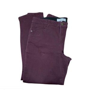 Wit and Wisdom 'ab'solution Skinny Ankle Jeans In Maroon sz 10